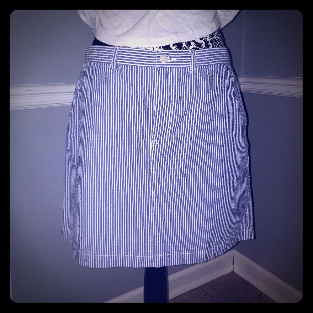Ralph Lauren Sport pinstripe blue and white skirt